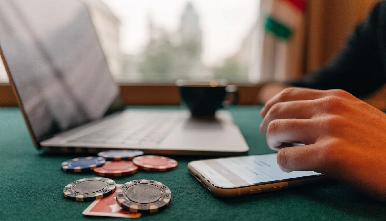 Magyar online kaszinó játékos asztala zsetonokkal és Simplepay fizetéssel